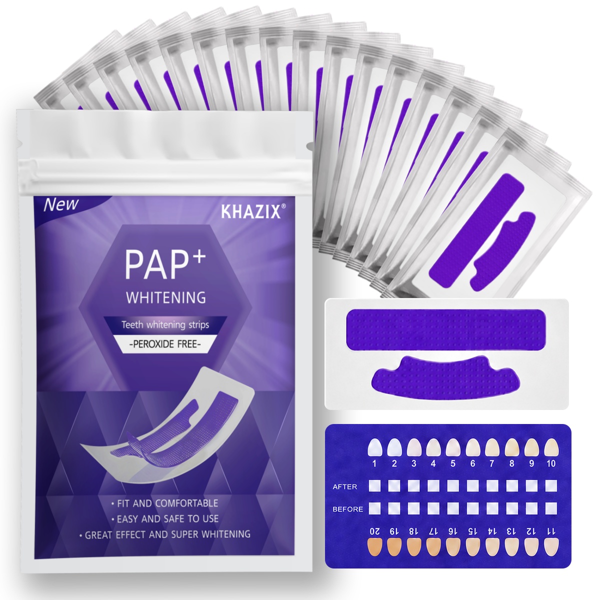 Teeth Whitening Retainer - 1/7 paires de bandes blanchissantes pour