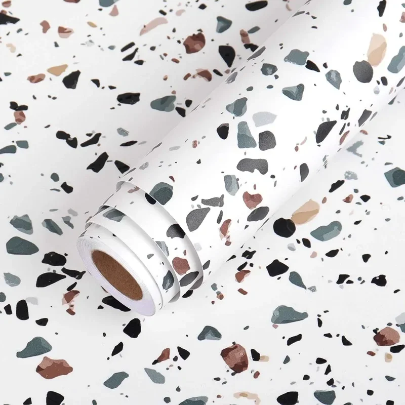 Whitening Strip 3D - Papier de contact en terrazzo imperméable,