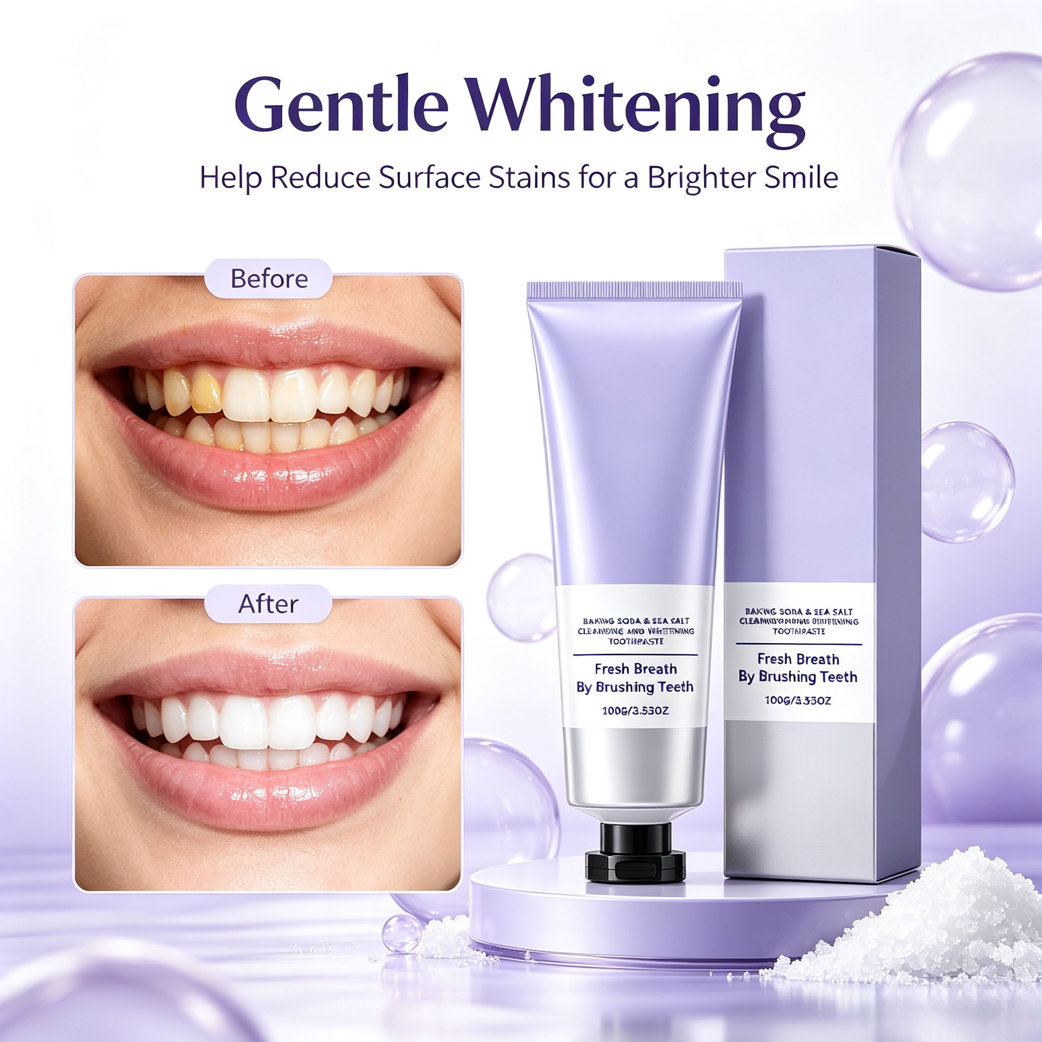 Teeth Whitening Baking Soda - Dentifrice au bicarbonate de soude et